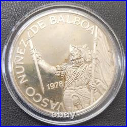 1978 Panama 20 Baboas 75th Anniversary Sterling Silver Proof With Box