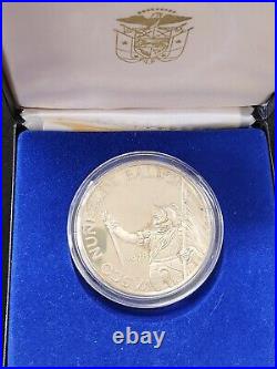 1978 Panama 20 Baboas 75th Anniversary Sterling Silver Proof With Box