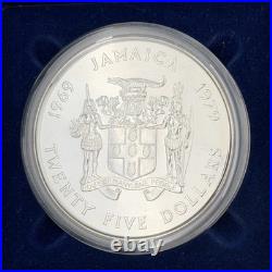 1979 25 Dollar Sterling Silver Proof Coin Jamaica in BOX & COA RARE LOW MINTAGE