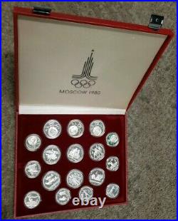 1980 Moscow Olympic 28 Silver Coin Proof Set With Box & C. O. A