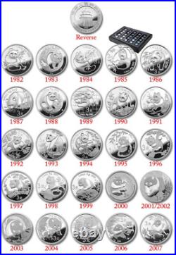 1982-2007 China 25th Anniversary Silver Panda Proof Set (Box but No CoA) 25 Coin