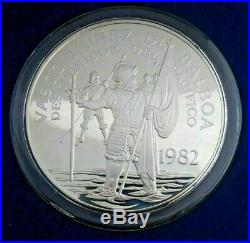 1982 Panama 20 Balboa Silver Proof Coin with Box and COA, Rare GEM
