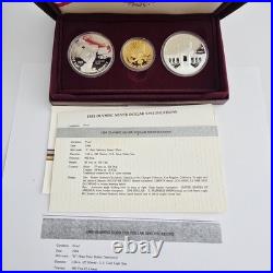 1983 1984 U. S. Olympics Gold & Silver Proof Commemorative 3 Coin Set with Box
