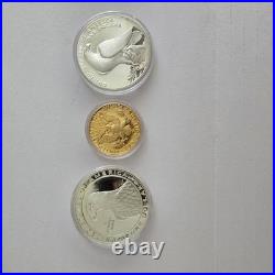 1983 1984 U. S. Olympics Gold & Silver Proof Commemorative 3 Coin Set with Box