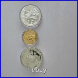 1983 1984 U. S. Olympics Gold & Silver Proof Commemorative 3 Coin Set with Box