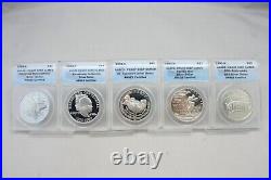 1983-2003 Commemorative Proof Silver Dollar 40 Coins Collection ANACS Wood box