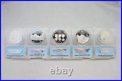 1983-2003 Commemorative Proof Silver Dollar 40 Coins Collection ANACS Wood box