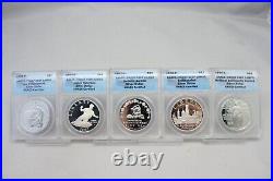 1983-2003 Commemorative Proof Silver Dollar 40 Coins Collection ANACS Wood box