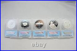 1983-2003 Commemorative Proof Silver Dollar 40 Coins Collection ANACS Wood box