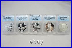 1983-2003 Commemorative Proof Silver Dollar 40 Coins Collection ANACS Wood box