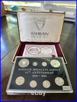 1983 Bahrain Proof Set- 8 Coins 1983 Sterling Silver Proof Set in Box