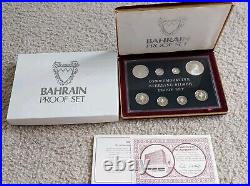 1983 Bahrain Proof Set- 8 Coins 1983 Sterling Silver Proof Set in Box