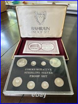 1983 Bahrain Proof Set- 8 Coins 1983 Sterling Silver Proof Set in Box