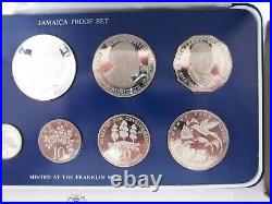 1983 Jamiaca 9-Coin Silver Proof Set wOriginal Box/COA Franklin Mint