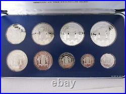 1983 Jamiaca 9-Coin Silver Proof Set wOriginal Box/COA Franklin Mint