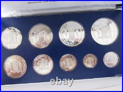 1983 Jamiaca 9-Coin Silver Proof Set wOriginal Box/COA Franklin Mint