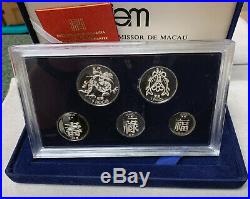 1983 Macao Macau Silver Proof coin set with Original Box and COA