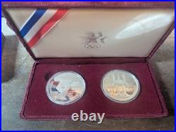 1983 Proof Set 2-Silver Olympic Dollars with Certificate in Original Case/Box