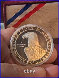 1983 Proof Set 2-Silver Olympic Dollars with Certificate in Original Case/Box