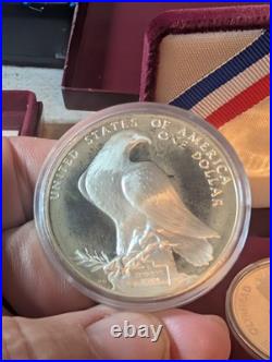 1983 Proof Set 2-Silver Olympic Dollars with Certificate in Original Case/Box