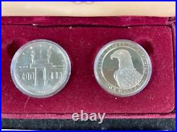 1983 S and 1984 S Proof Olympic Silver Dollar 2 Coin Set US Mint Box COA