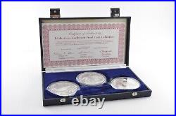 1985 Birds Of Caribbean Silver Proof 3-Coin Collection Display Box & COA 7926