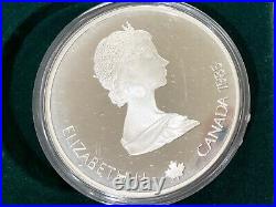 1985 CANADA 1988 CALGARY OLYMPICS Speed Skating Proof Silver $20 Coin Orig. Box