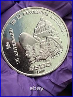 1985 Mo Mexico Revol. Comm SILVER PROOF Zapata Madero Carranza Villa COA & BOX