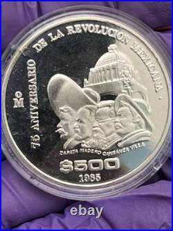 1985 Mo Mexico Revol. Comm SILVER PROOF Zapata Madero Carranza Villa COA & BOX