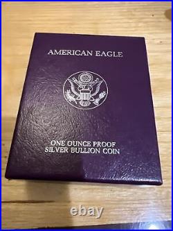 1986 $1 ASE PROOF, 1st Year, Og Paperwork COA & Box Straight From Mint In 86