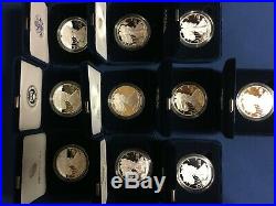 1986 2019 AMERICAN EAGLE PROOF SILVER DOLLAR- SET of 34 coins in US MINT BOXES
