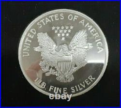1986 American Int'l Mint 1 LB 12ozt Pure Silver Proof Silver Eagle Round in Box