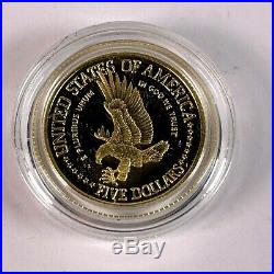 1986 Liberty Three Coin Proof Set 2 Silver (s) 1 Gold 1/4 oz. (w) Box withCOA