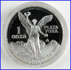 1986 MEXICO Proof Libertad 1 Onza 1 Oz SILVER Uncirculated Coin Box + COA B1729