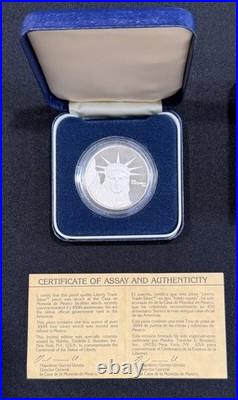 1986 MTB Liberty Trade Silver 1 Oz. 9999 Proof Mexican Mint COA Original Box