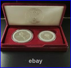 1986 Marshall Islands Silver Proof 2 Coin Set Inaugural Issue with Box and COA OGP