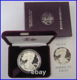 1986-S Proof $1 American Silver Eagle 1oz. /. 999 Fine Silver Original Box and COA