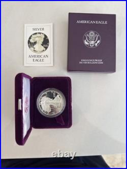 1986-S Proof American Silver Eagle Dollar $1 Box & COA US Mint Bullion OGP