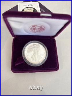1986-S Proof American Silver Eagle Dollar $1 Box & COA US Mint Bullion OGP