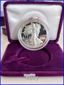 1986-S Proof American Silver Eagle Dollar $1 Box & COA US Mint Bullion OGP
