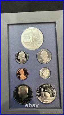 1986-S Proof PRESTIGE SET 7 Coin withBox& COA withSILVER SOL