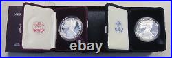 1986-S and 1996-P Proof American Silver Eagles 1oz. /. 999 Fine Silver Orig. Box