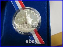 1986, US Liberty Silver Dollar, Ellis Island, Proof, With Box and COA, Lot of 3