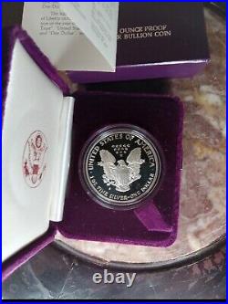 1986-s proof bullion Silver Eagle, Liberty Commemortive, & Proof Set withbox & coa