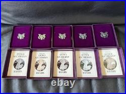 1987-1991 S U. S. MINT AMERICAN EAGLE 1oz SILVER PROOF $1 DOLLAR COIN Box/COA LOT