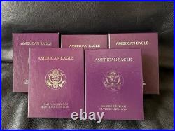 1987-1991 S U. S. MINT AMERICAN EAGLE 1oz SILVER PROOF $1 DOLLAR COIN Box/COA LOT