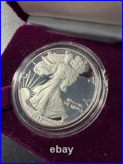 1987-1991 S U. S. MINT AMERICAN EAGLE 1oz SILVER PROOF $1 DOLLAR COIN Box/COA LOT
