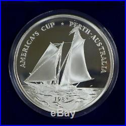 1987 $25 WESTERN SAMOA 5 oz. 999 Silver America's Cup Proof withBox & COA