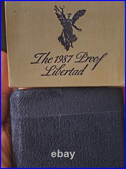 1987 Mexico Proof Libertad 0.999 Silver, Original Box & Coa Ready