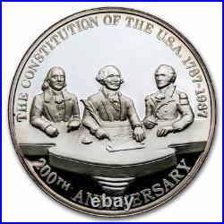 1987 Mexico Silver 12 Onzas US Constitution Proof (Box & COA)